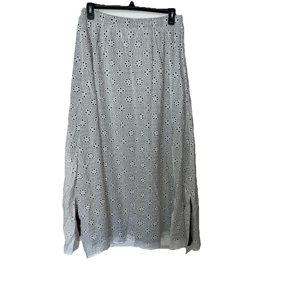 Pari Passu White Eyelet Maxi Skirt Plus Size 14 Cottagecore Lace Luxury NWOT - Picture 7 of 11